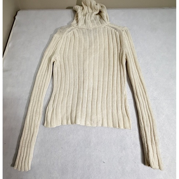 Access Hooded Pullover Cable Knit Chunky Sweater Fisherman Sz M Fitted Slimming - Picture 3 of 7